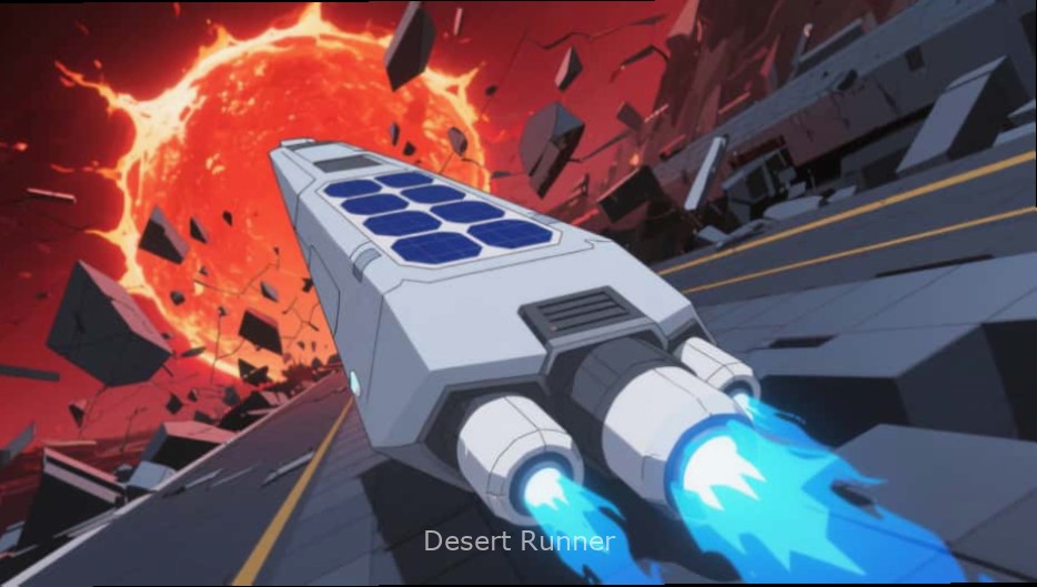 Desert Runner advanced gameplay showing optimal path selection with Desert Runner watermark