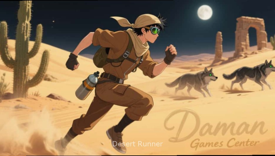 Desert Runner power-up collection screen with Desert Runner watermark